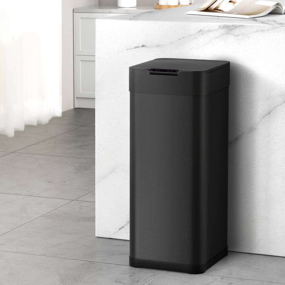 Devanti 50L Sensor Bin Motion Rubbish Bins Kitchen Automatic Trash Can Black-Home &amp; Garden &gt; Kitchen Bins &gt; Automatic Bins-PEROZ Accessories