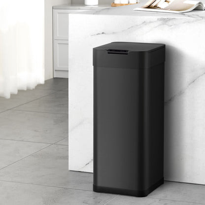 Devanti 50L Sensor Bin Motion Rubbish Bins Kitchen Automatic Trash Can Black-Home &amp; Garden &gt; Kitchen Bins &gt; Automatic Bins-PEROZ Accessories