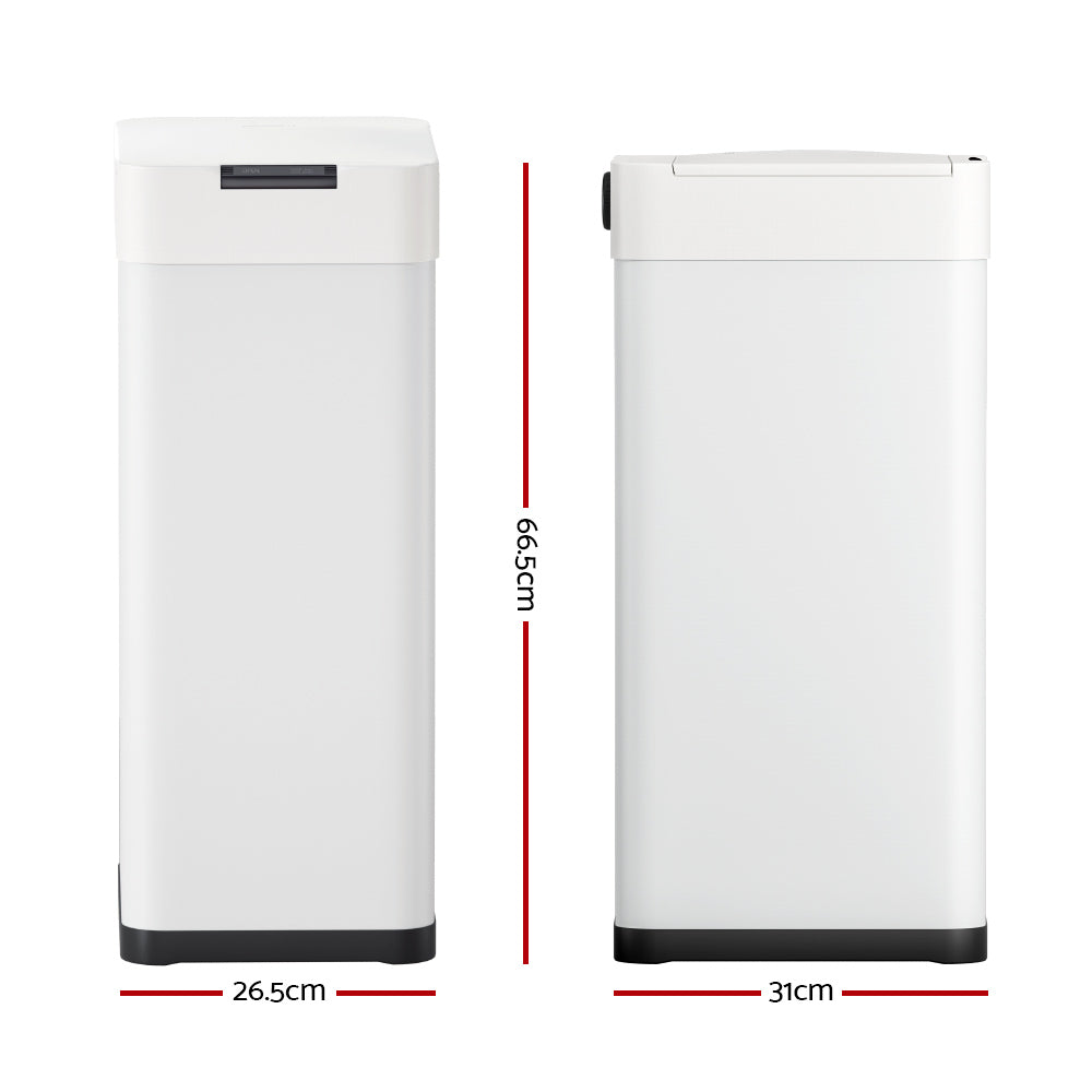 Devanti 50L Sensor Bin Motion Rubbish Bins Kitchen Automatic Trash Can White-Home &amp; Garden &gt; Kitchen Bins &gt; Automatic Bins-PEROZ Accessories