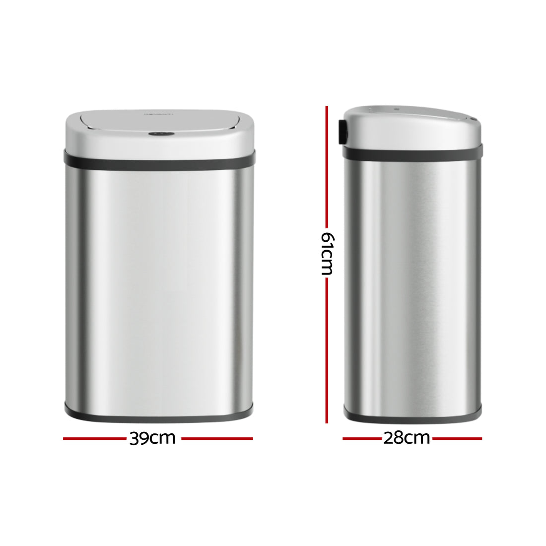 Devanti 50L Sensor Bin Motion Rubbish Automatic Silver-Appliances > Kitchen Appliances-PEROZ Accessories