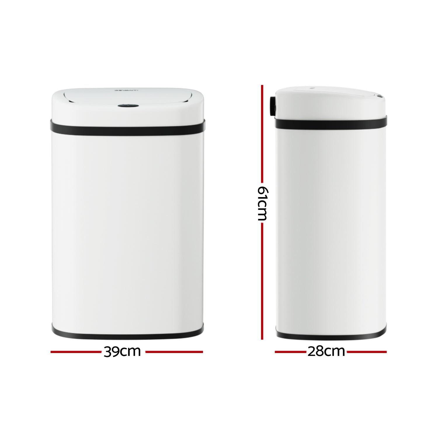 Devanti 50L Sensor Bin Motion Rubbish Automatic White-Appliances > Kitchen Appliances-PEROZ Accessories