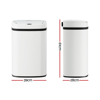 Devanti 50L Sensor Bin Motion Rubbish Automatic White-Appliances > Kitchen Appliances-PEROZ Accessories