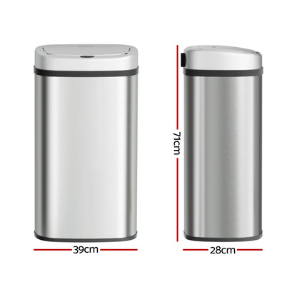 Devanti 60L Sensor Bin Motion Rubbish Automatic Silver-Appliances > Kitchen Appliances-PEROZ Accessories