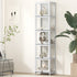 Oikiture Display Cabinet Slim 5-Tier Shelves Clear White-Storage Cabinets-PEROZ Accessories