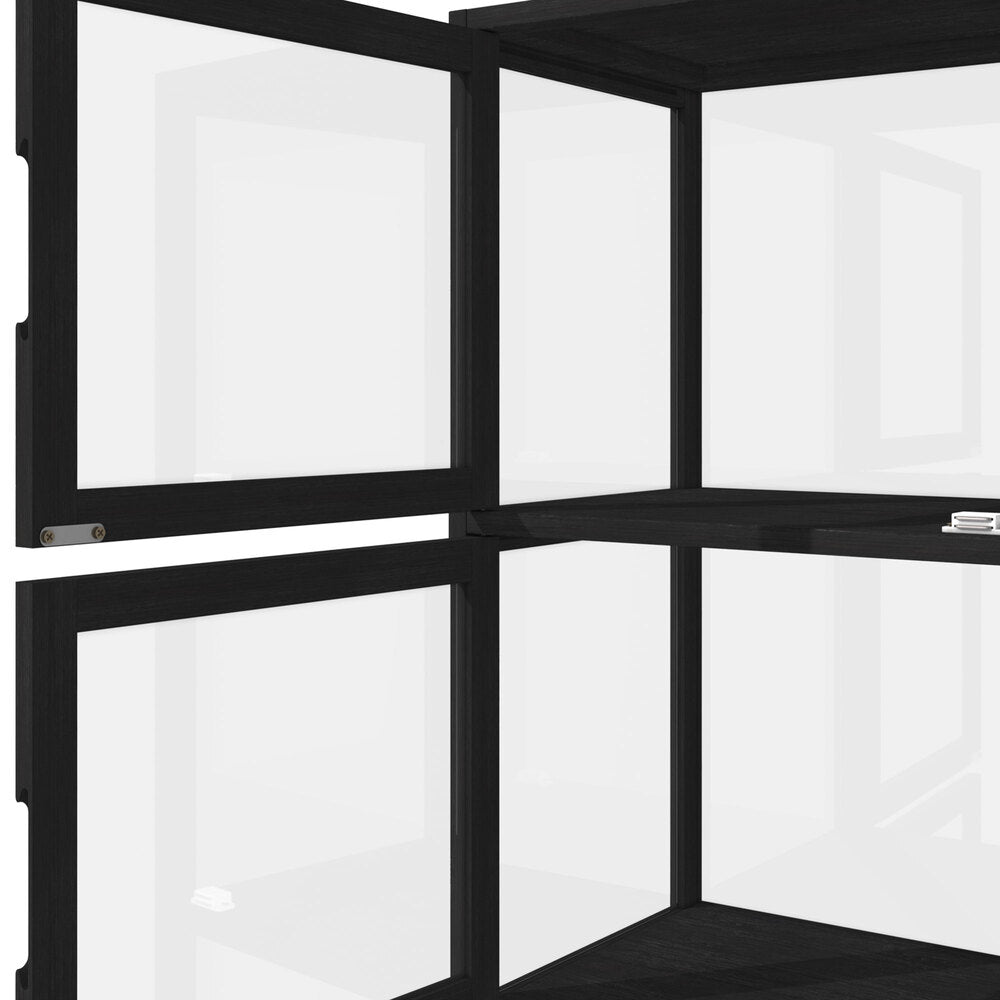 Oikiture Display Cabinet 5-Tier Slim Storage Shelves Black-Display Shelf-PEROZ Accessories