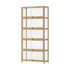 Oikiture Display Cabinet 5-Tier Clear Shelves Oak-Storage Cabinets-PEROZ Accessories