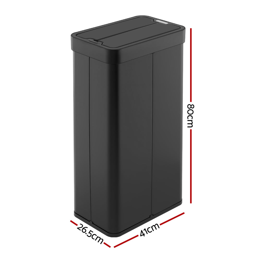 Devanti Rubbish Bin 70L Automatic Sensor Kitchen Bin, Slim Smart Garbage Can Touchless Rectangular with Liner Holder, Fully Closed Lid for Bedroom, Bathroom, Living Room, Black-Home &amp; Garden > Kitchen Bins > Automatic Bins-PEROZ Accessories