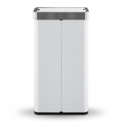 Devanti Rubbish Bin 70L Automatic Sensor Kitchen Bin, Slim Smart Garbage Can Touchless Rectangular with Liner Holder, Fully Closed Lid for Bedroom, Bathroom, Living Room, White-Home &amp; Garden > Kitchen Bins > Automatic Bins-PEROZ Accessories