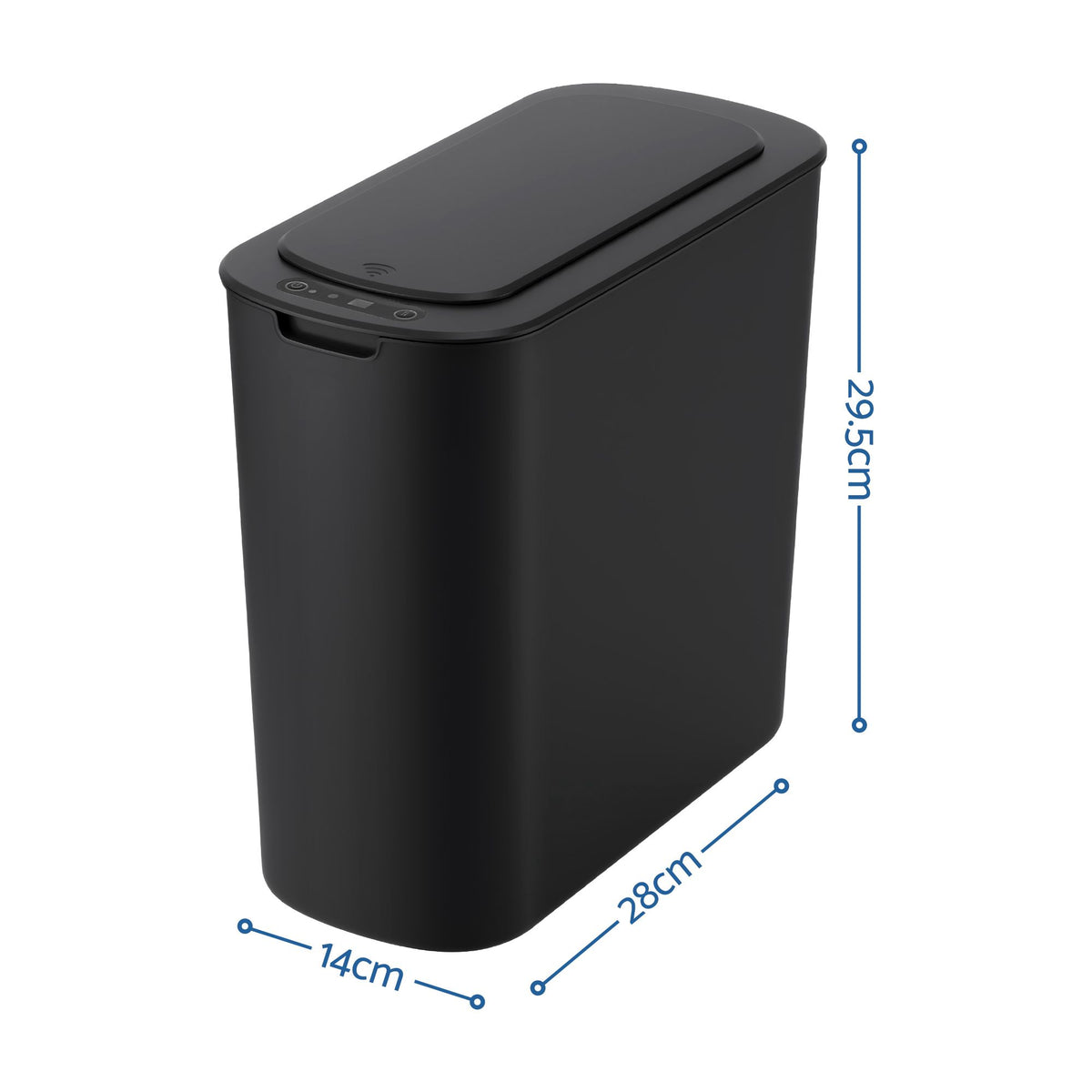 Devanti Automatic Trash Bin with Lid 11L Motion Sensor Kitchen Bin Touchless Garbage Can Modern Black Plastic Slim Rubbish Bin with Liner Holder for Kitchen, Home, Office