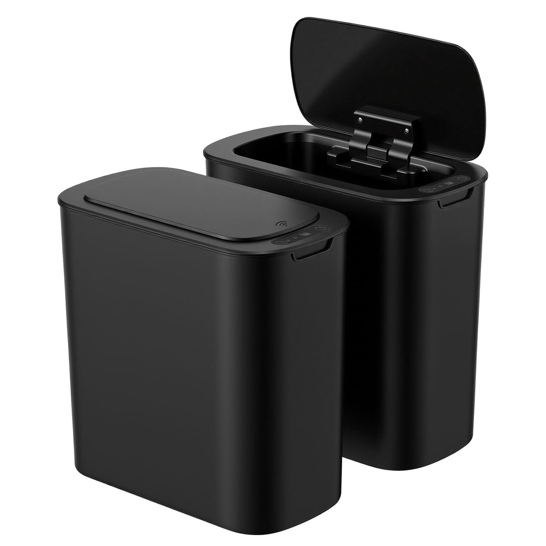 Devanti Automatic Trash Bin 2PCS with Lid 11L Motion Sensor Kitchen Bin Touchless Garbage Can Modern Black Plastic Slim Rubbish Bin with Liner Holder for Kitchen, Home, Office-Home &amp; Garden > Kitchen Bins > Automatic Bins-PEROZ Accessories