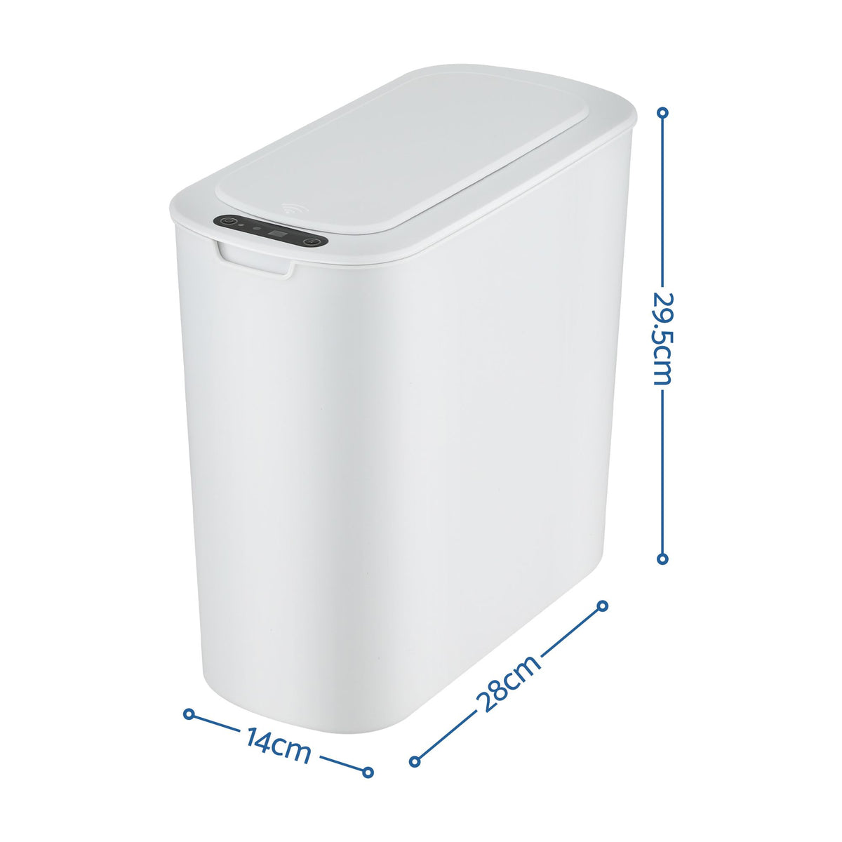 Devanti Automatic Trash Bin with Lid 11L Motion Sensor Kitchen Bin Touchless Garbage Can Modern White Plastic Slim Rubbish Bin with Liner Holder for Kitchen, Home, Office-Home &amp; Garden > Kitchen Bins > Automatic Bins-PEROZ Accessories