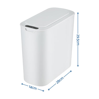 Devanti Automatic Trash Bin with Lid 11L Motion Sensor Kitchen Bin Touchless Garbage Can Modern White Plastic Slim Rubbish Bin with Liner Holder for Kitchen, Home, Office-Home &amp; Garden > Kitchen Bins > Automatic Bins-PEROZ Accessories
