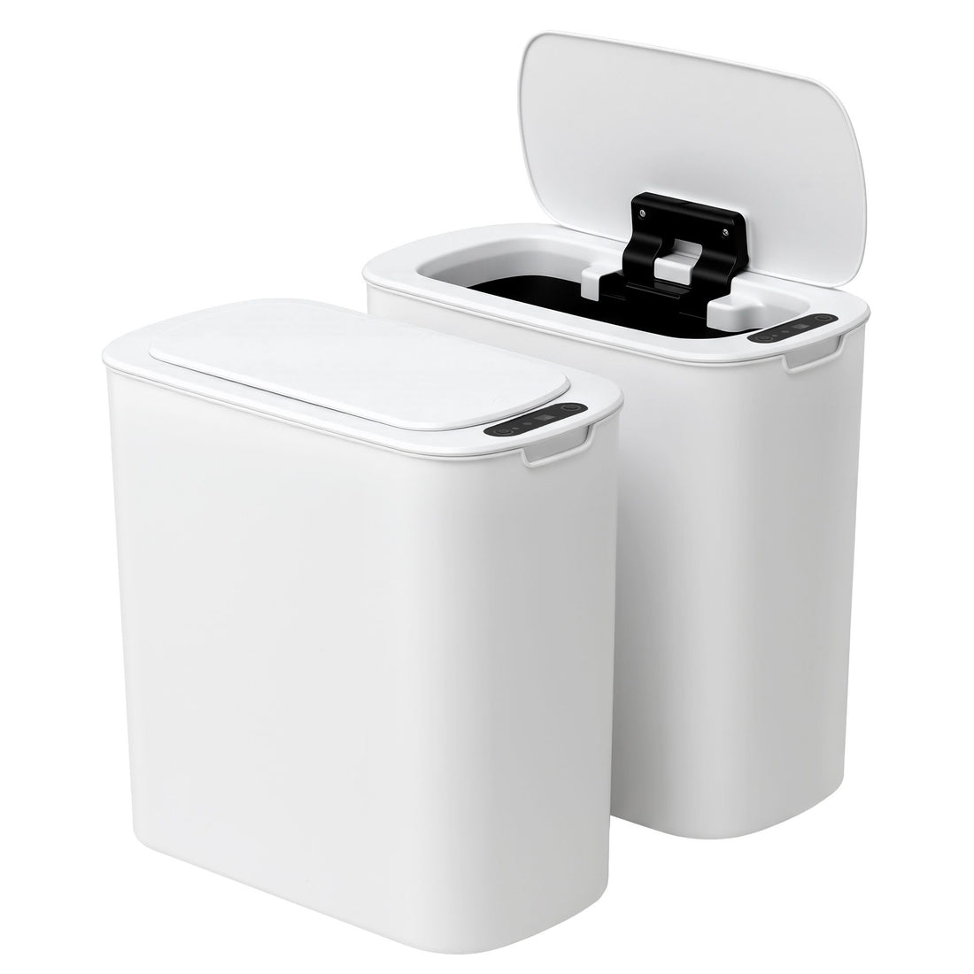 Devanti Automatic Trash Bin 2PCS with Lid 11L Motion Sensor Kitchen Bin Touchless Garbage Can Modern White Plastic Slim Rubbish Bin with Liner Holder for Kitchen, Home, Office-Home &amp; Garden > Kitchen Bins > Automatic Bins-PEROZ Accessories