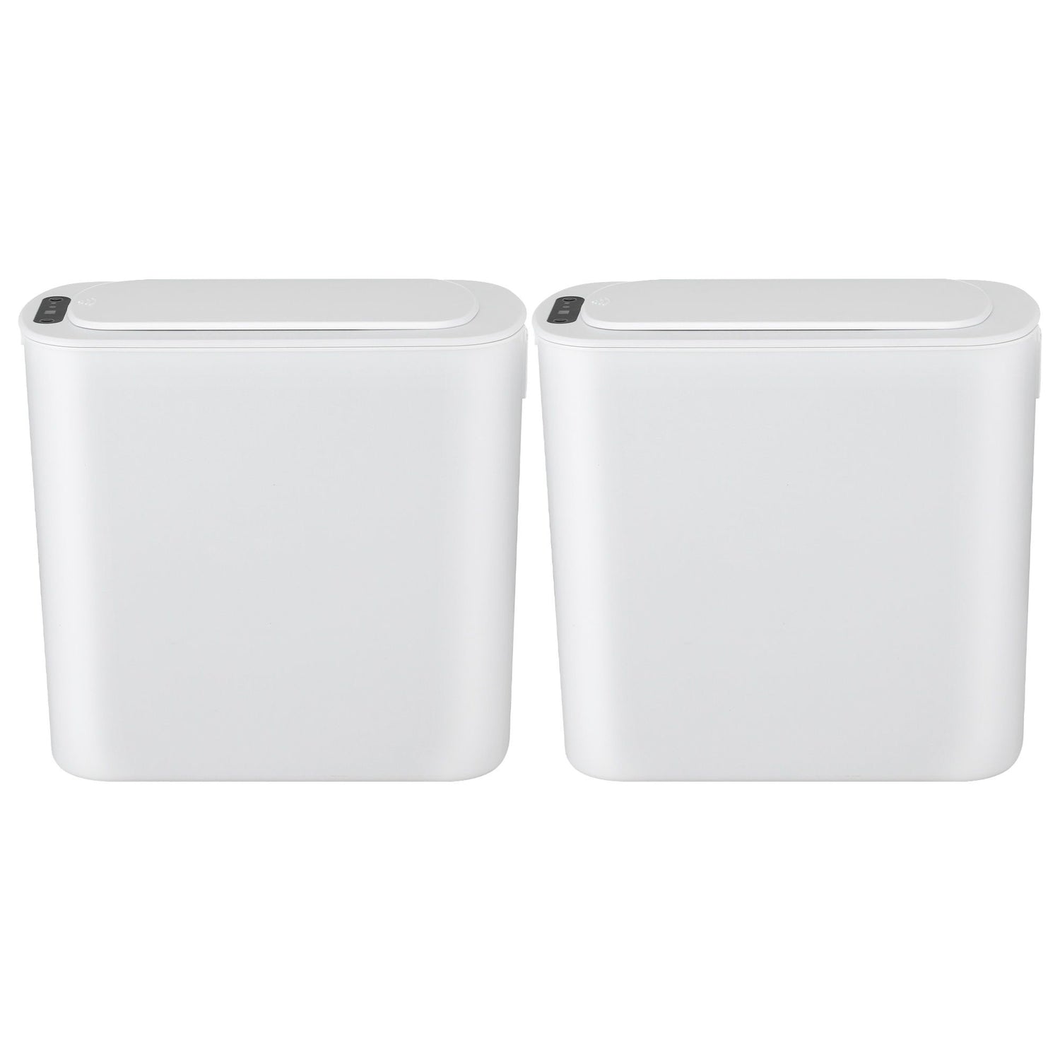 Devanti Automatic Trash Bin 2PCS with Lid 11L Motion Sensor Kitchen Bin Touchless Garbage Can Modern White Plastic Slim Rubbish Bin with Liner Holder for Kitchen, Home, Office