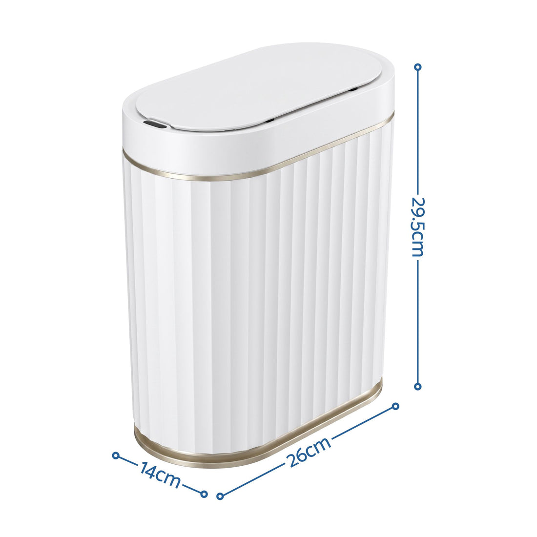 Devanti Sensor Bins 7L Motion Sensor Trash Can Slim Touchless Automatic Waste Bin White-Home &amp; Garden > Kitchen Bins > Automatic Bins-PEROZ Accessories