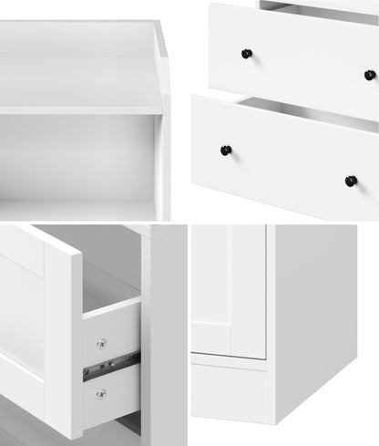 Oikiture Sideboard Buffet Cupboard 3 Chest of Drawers White-Sideboard-PEROZ Accessories