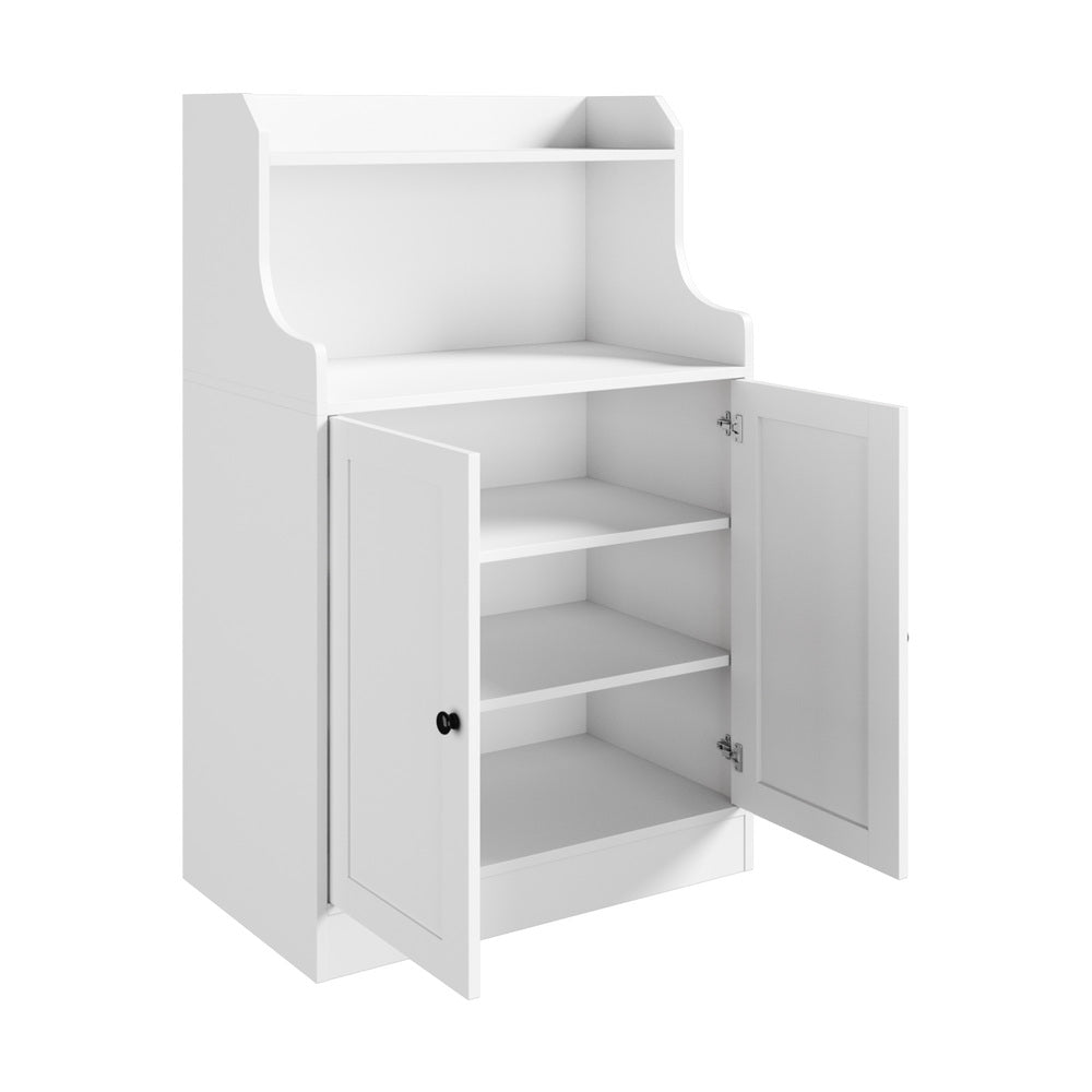 Oikiture Buffet Sideboard Cupboard 2 Doors Hallway Table White-Sideboard-PEROZ Accessories