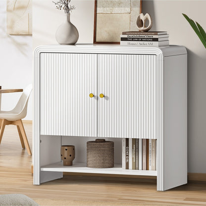 Oikiture Buffet Sideboard Storage Cabinet 2 Doors Cupboard White-Sideboard-PEROZ Accessories