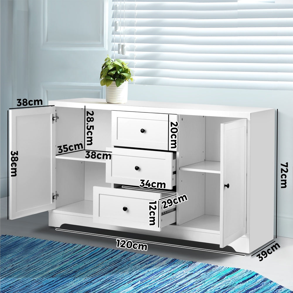 Oikiture Buffet Sideboard Cabinet Storage Cupboard Hallway Hamptons Furniture-Sideboard-PEROZ Accessories