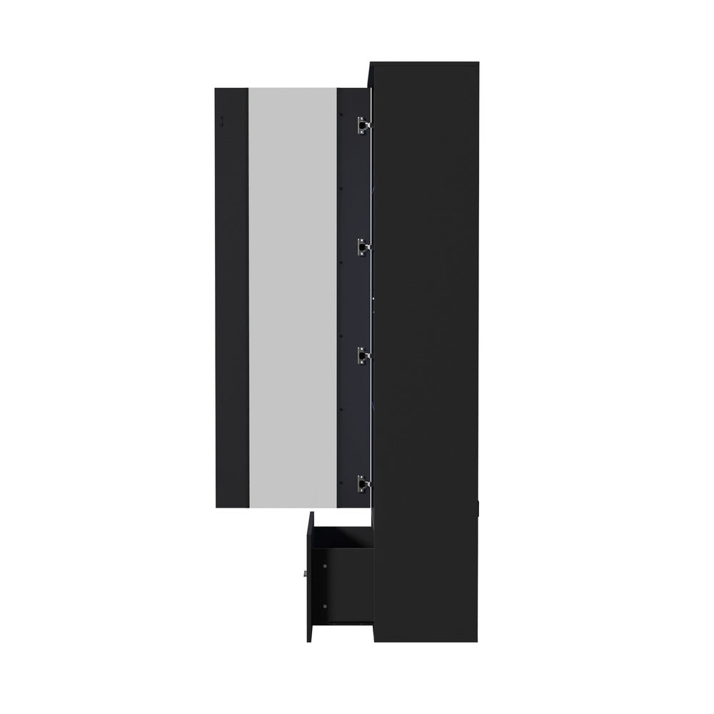 Oikiture Buffet Sideboard LED High Gloss Glass Door Black-Sideboard-PEROZ Accessories