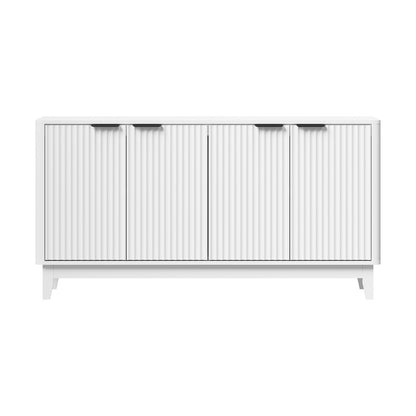 Oikiture Buffet Sideboard Storage Cabinet 4 Doors Cupboard White-Sideboard-PEROZ Accessories