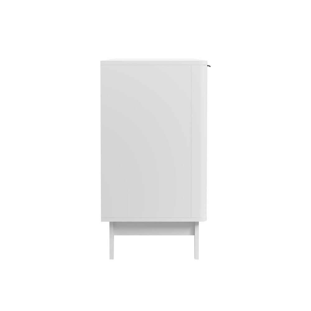 Oikiture Buffet Sideboard Storage Cabinet 4 Doors Cupboard White-Sideboard-PEROZ Accessories