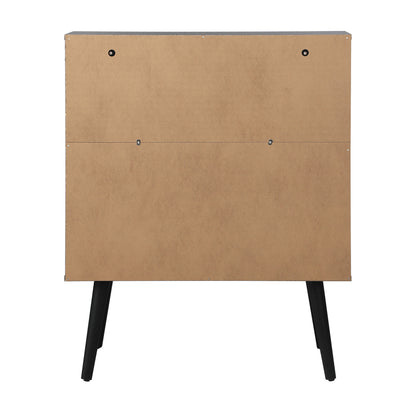 Oikiture Sideboard Buffet Cabinet with Open Shelf, Glass Doors and 2 Tier Storage Cabinet Coffee Bar Table-Sideboards-PEROZ Accessories
