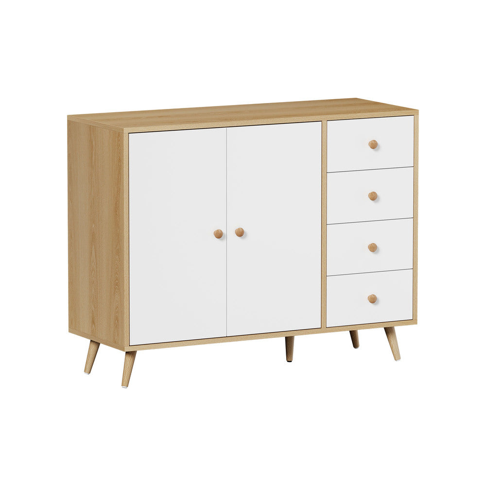 Oikiture Buffet Sideboard Cabinet 4 Drawers Storage Cupboard-Sideboard-PEROZ Accessories
