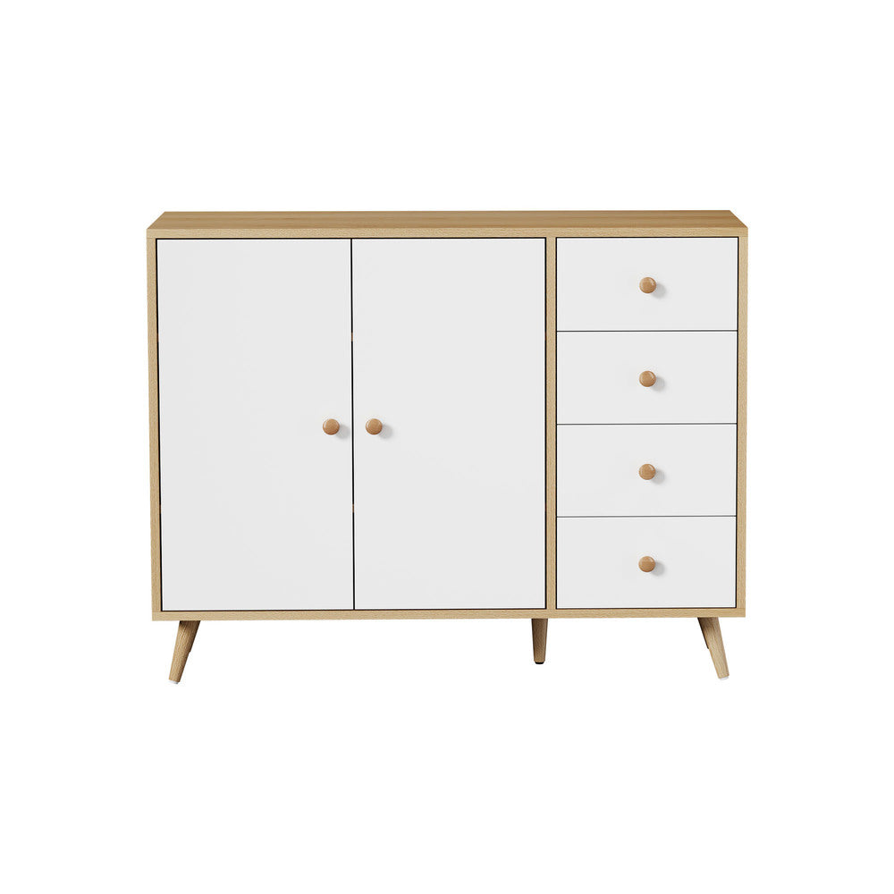 Oikiture Buffet Sideboard Cabinet 4 Drawers Storage Cupboard-Sideboard-PEROZ Accessories