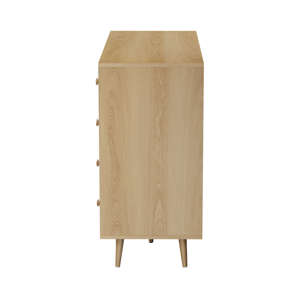 Oikiture Buffet Sideboard Cabinet 4 Drawers Storage Cupboard-Sideboard-PEROZ Accessories