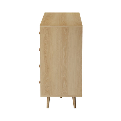 Oikiture Buffet Sideboard Cabinet 4 Drawers Storage Cupboard-Sideboard-PEROZ Accessories