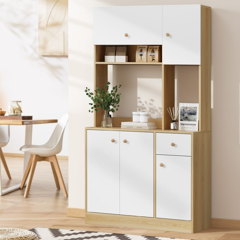Oikiture Buffet Sideboard Storage Cabinet Kitchen Pantry Cupboard-Sideboard-PEROZ Accessories