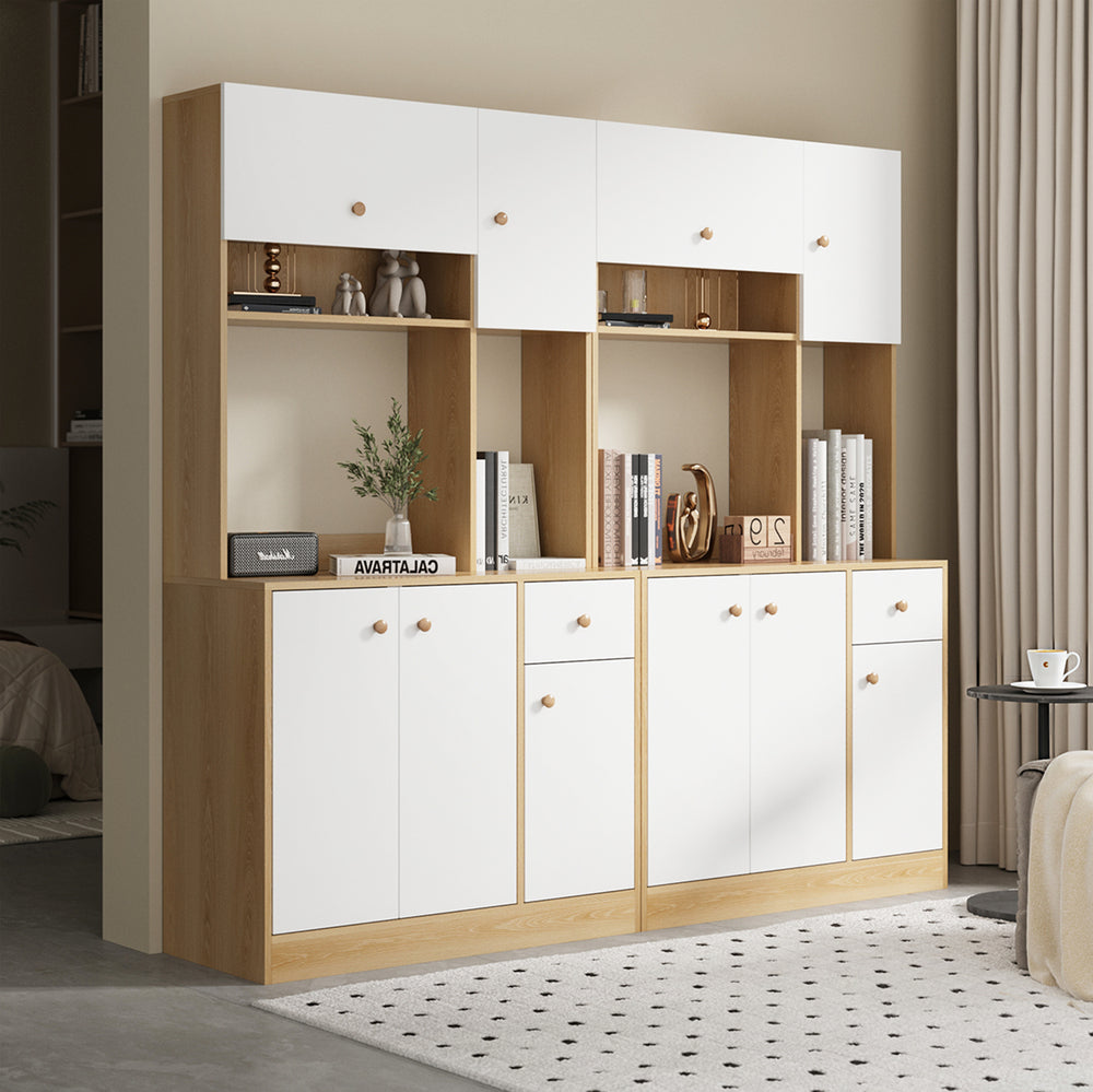 Oikiture Buffet Sideboard Storage Cabinet Kitchen Pantry Cupboard-Sideboard-PEROZ Accessories
