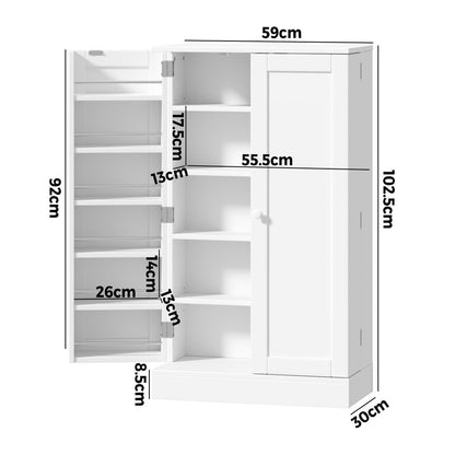 Oikiture Buffet Sideboard Cabinet 2 Doors Cupboard Pantry Kitchen Storage White-Sideboard-PEROZ Accessories
