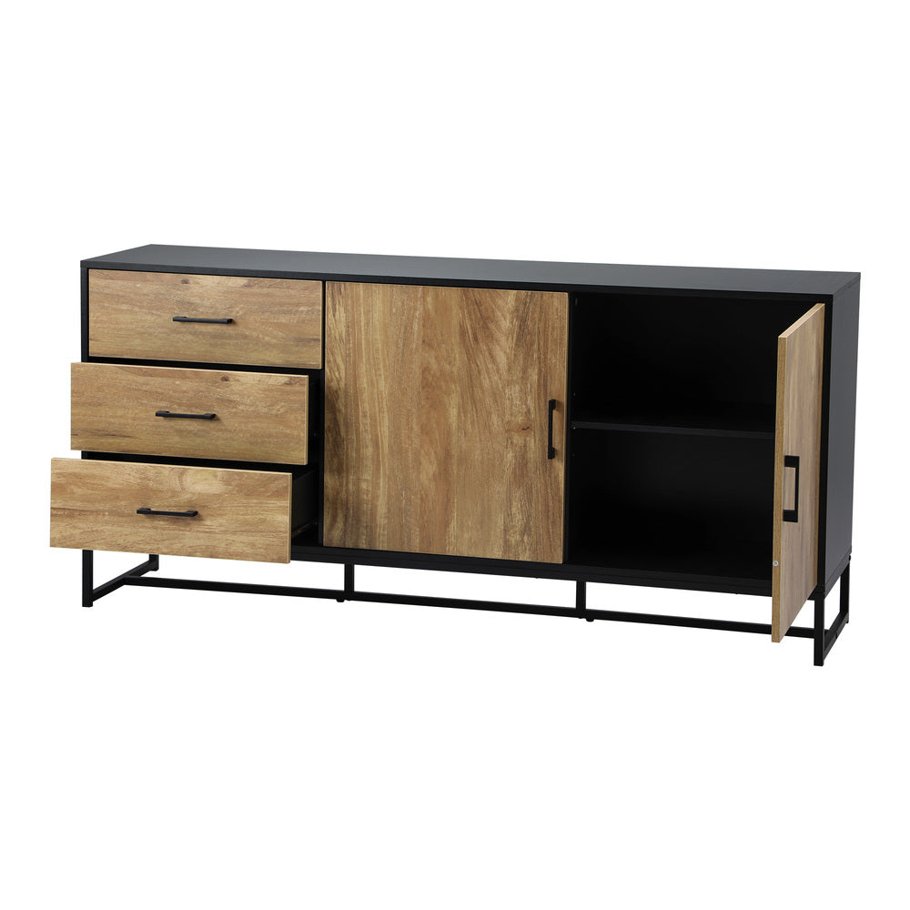 Oikiture Buffet Sideboard Cupboard Cabinet 3 Drawers 2 Door-Sideboard-PEROZ Accessories