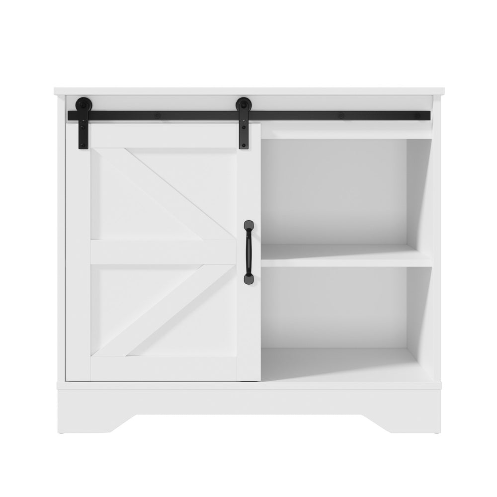 Oikiture 2x Buffet Sideboard Cabinet Storage Cupboard White-Sideboard-PEROZ Accessories