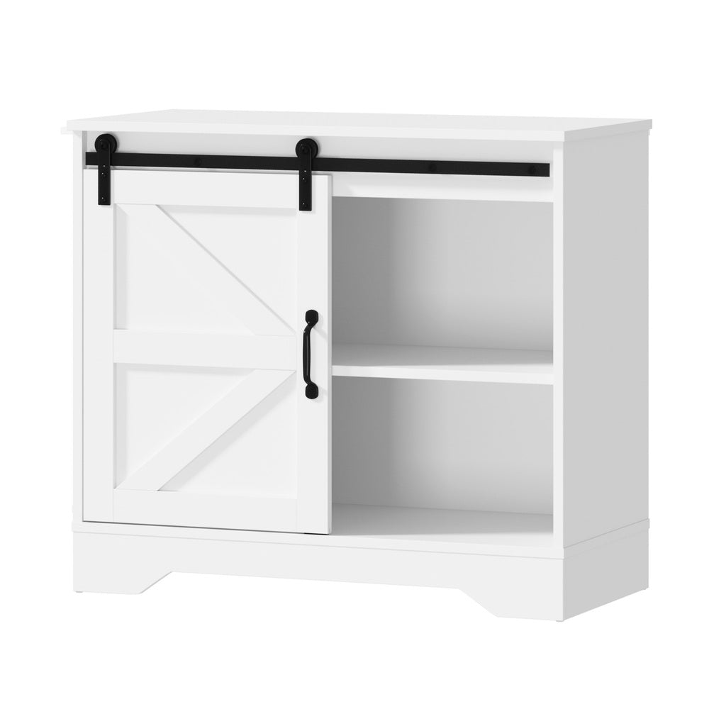 Oikiture 2x Buffet Sideboard Cabinet Storage Cupboard White-Sideboard-PEROZ Accessories