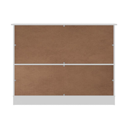 Oikiture Sideboard Buffet Wine Rack Sliding Door 5 Shelves White-Sideboard-PEROZ Accessories