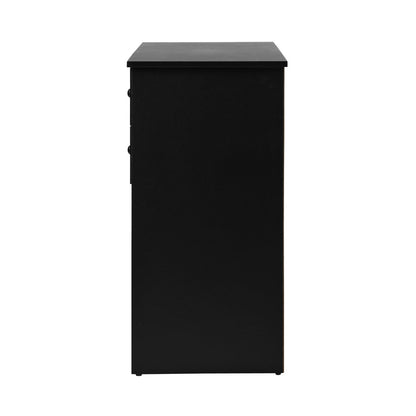 Oikiture Buffet Sideboard Kitchen Hallway Drawers Table Black-Sideboard-PEROZ Accessories
