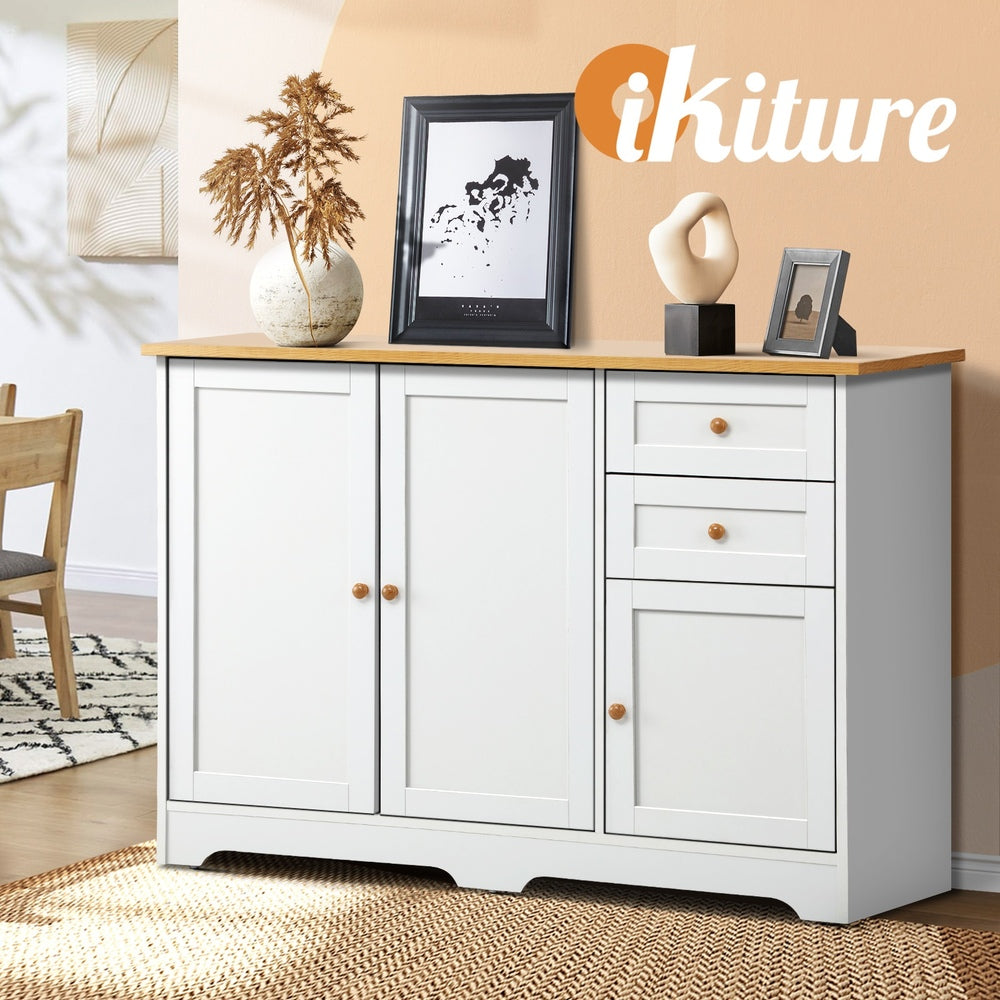 Oikiture Chest of Drawers with 2 Drawers and 2 Cabinet Buffet Sideboard Hallway Storage-Sideboard-PEROZ Accessories