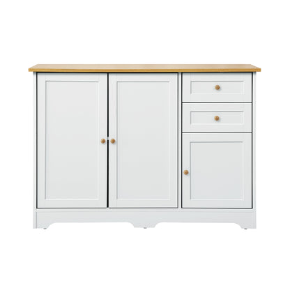 Oikiture Chest of Drawers with 2 Drawers and 2 Cabinet Buffet Sideboard Hallway Storage-Sideboard-PEROZ Accessories