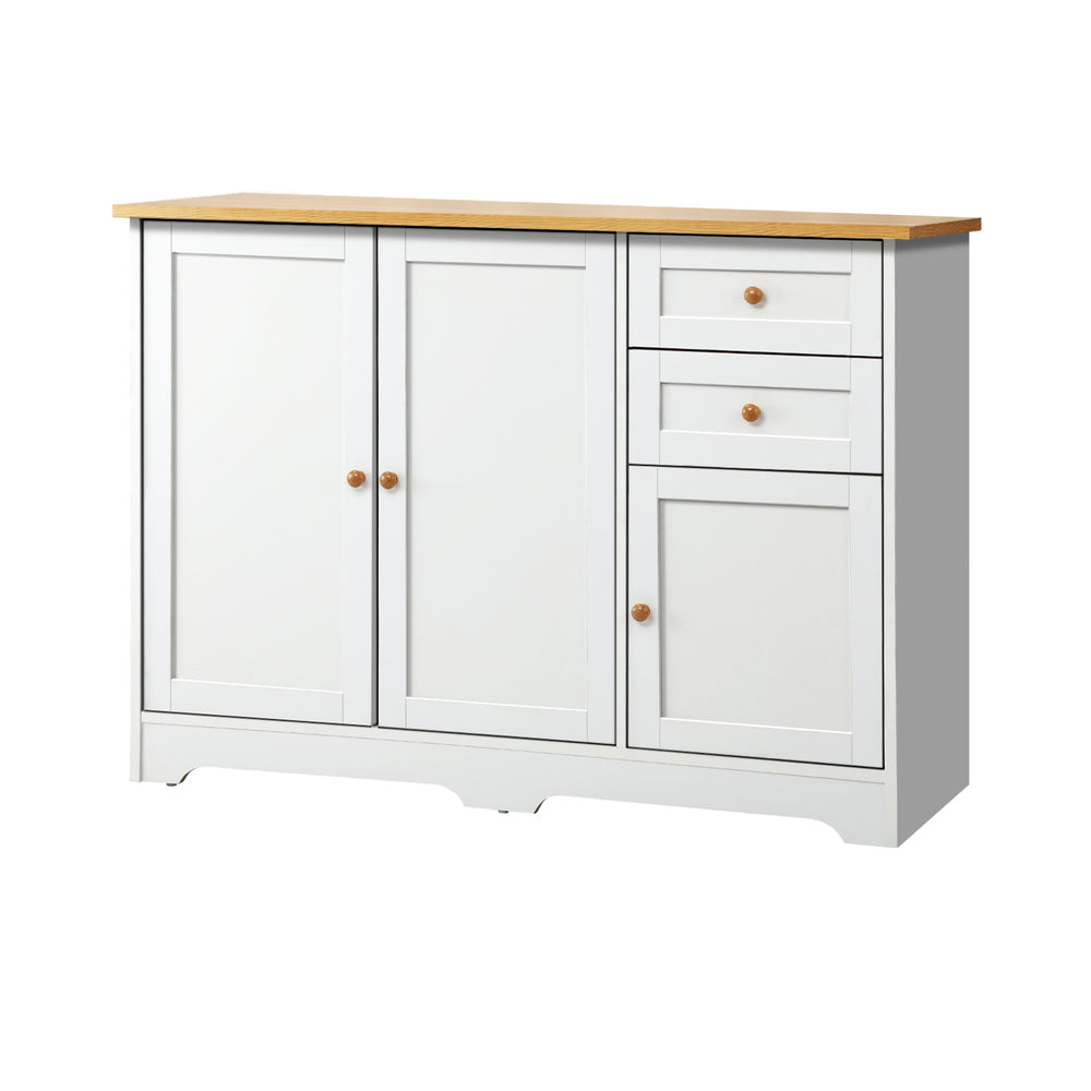 Oikiture Chest of Drawers with 2 Drawers and 2 Cabinet Buffet Sideboard Hallway Storage-Sideboard-PEROZ Accessories