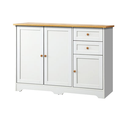 Oikiture Chest of Drawers with 2 Drawers and 2 Cabinet Buffet Sideboard Hallway Storage-Sideboard-PEROZ Accessories