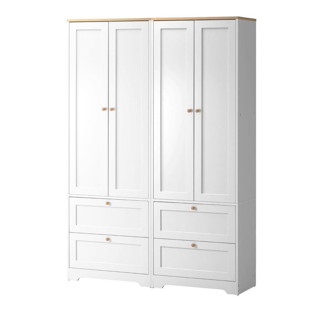 Oikiture 2x Buffet Sideboard Storage Cabinet Cupboard Hallway Wardrobe-Sideboard-PEROZ Accessories
