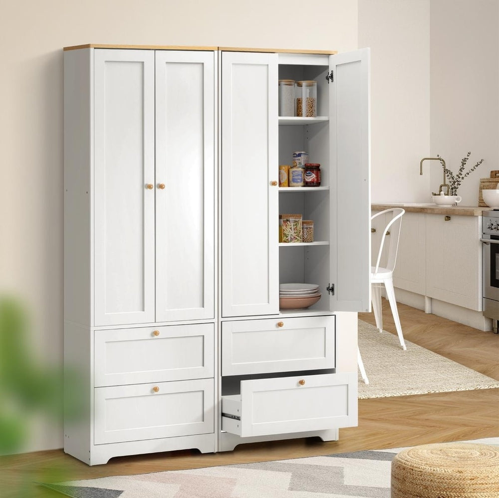 Oikiture 2x Buffet Sideboard Storage Cabinet Cupboard Hallway Wardrobe-Sideboard-PEROZ Accessories