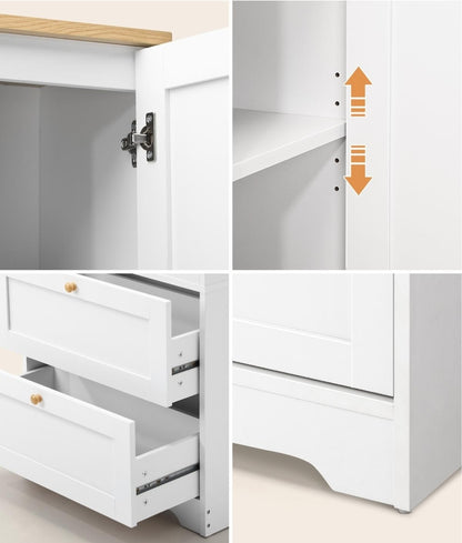 Oikiture 2x Buffet Sideboard Storage Cabinet Cupboard Hallway Wardrobe-Sideboard-PEROZ Accessories