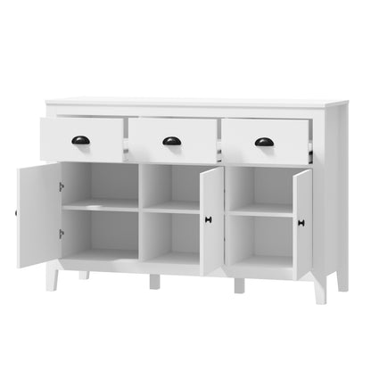 Oikiture Sideboard Buffet Storage Cabinet 3 Doors Cupboard Pantry Kitchen White-Sideboard-PEROZ Accessories