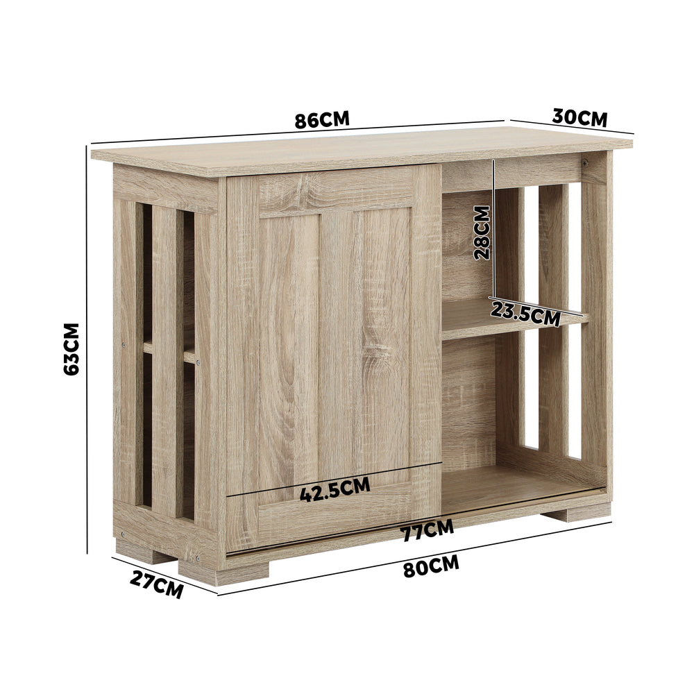 Oikiture Sideboard Buffet Cabinet with Sliding Doors, 86 x 27 x 63cm Hallway Table-Sideboard-PEROZ Accessories