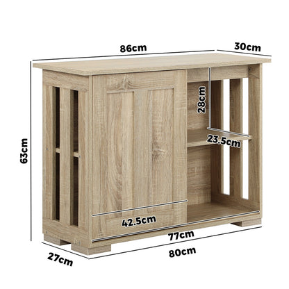 Oikiture Sideboard Buffet Cabinet with Sliding Doors, 86 x 27 x 63cm Hallway Table-Sideboard-PEROZ Accessories
