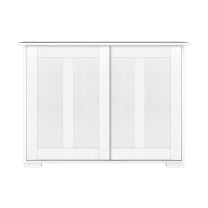 Oikiture Sideboard Buffet Side Hallway Table Floor Cabinets Desk Storage Cupboard Shelf Home Furniture _White-Sideboard-PEROZ Accessories